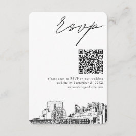 Tarjeta De Recepción Myrtle Beach Wedding RSVP Código QR Pequeño