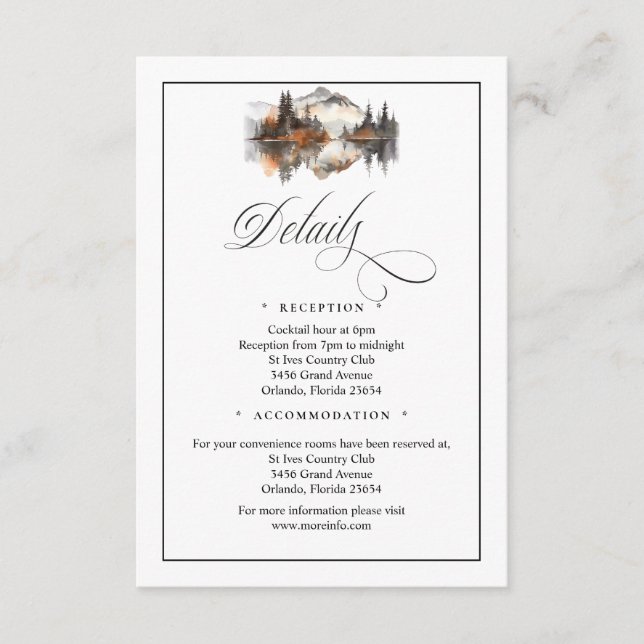 Tarjeta De Recepción Mystic Autumn QR Code Enclosure Card (Anverso)