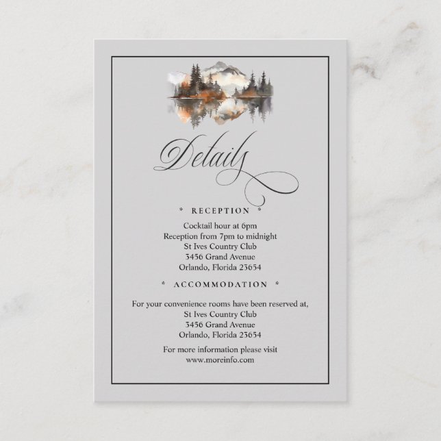 Tarjeta De Recepción Mystic Autumn QR Code Enclosure Card (Anverso)