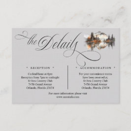 Tarjeta De Recepción Mystic Autumn Script Details Enclosure Card