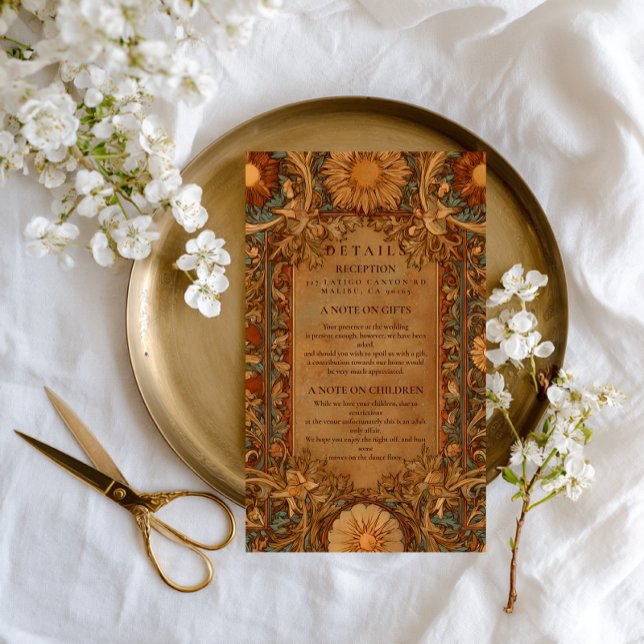 Tarjeta De Recepción Mystical Celestial Baroque Wedding (Subido por el creador)