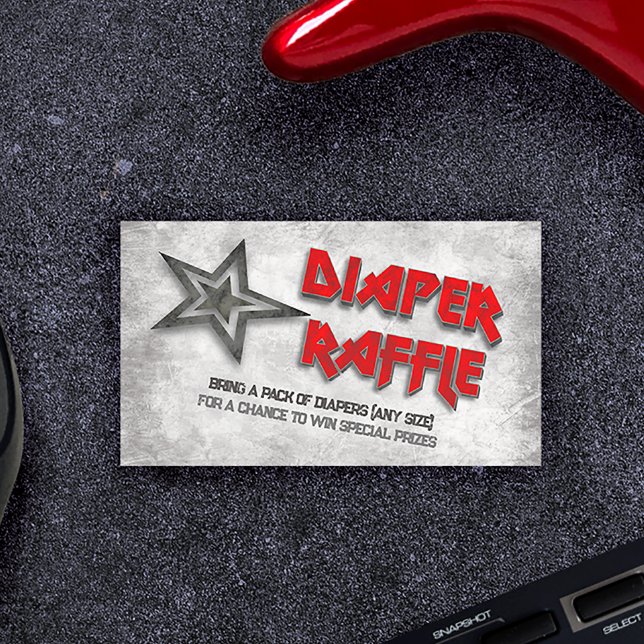 Tarjeta De Recepción Nacido en Rock Baby Shower Diaper Raffle (Subido por el creador)