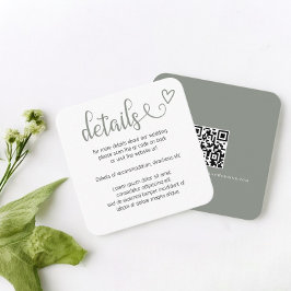 Tarjeta De Recepción Nada Elegante Solo Amor Código QR Simple