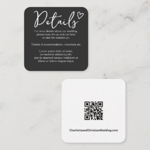 Tarjeta De Recepción Nada Fancy Ama Simplemente El Código QR Simple