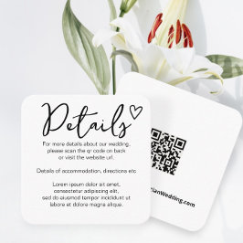 Tarjeta De Recepción Nada Fancy Ama Simplemente El Código QR Simple