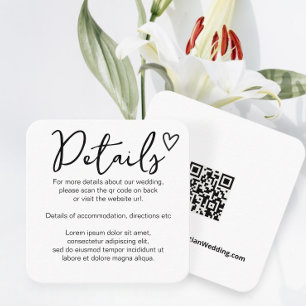Tarjeta De Recepción Nada Fancy Ama Simplemente El Código QR Simple