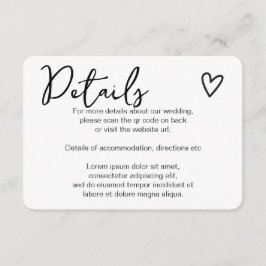 Tarjeta De Recepción Nada Fancy Ama Simplemente El Código QR Simple