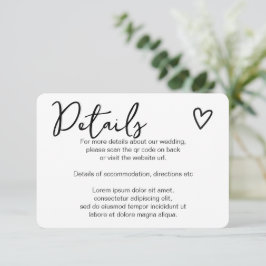 Tarjeta De Recepción Nada Fancy Ama Simplemente El Código QR Simple