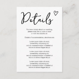 Tarjeta De Recepción Nada Fancy Ama Simplemente El Código QR Simple