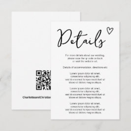 Tarjeta De Recepción Nada Fancy Ama Simplemente El Código QR Simple
