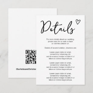 Tarjeta De Recepción Nada Fancy Ama Simplemente El Código QR Simple