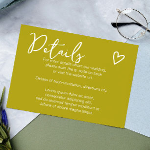 Tarjeta De Recepción Nada Fancy Ama Solamente El Código QR Verde Groovy