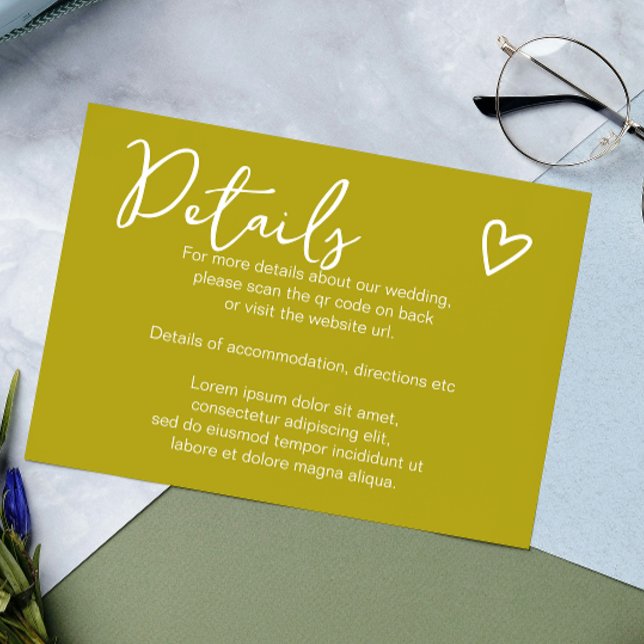 Tarjeta De Recepción Nada Fancy Ama Solamente El Código QR Verde Groovy (Nothing Fancy Just Love QR Code Enclosure Cards from Ricaso. Perfect to Mix & Match. see collection)