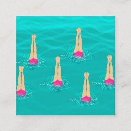 Tarjeta De Recepción Nadadores Artísticos Nadando Bajo El Agua
