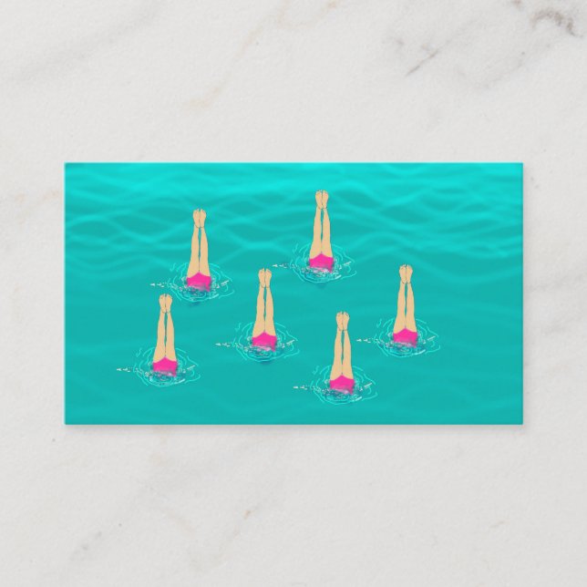 Tarjeta De Recepción Nadadores Artísticos Nadando Bajo El Agua (Anverso)