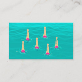 Tarjeta De Recepción Nadadores Artísticos Nadando Bajo El Agua