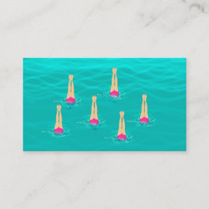 Tarjeta De Recepción Nadadores Artísticos Nadando Bajo El Agua