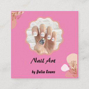 Tarjeta De Recepción Nail Design Acrylic Floral Business Card