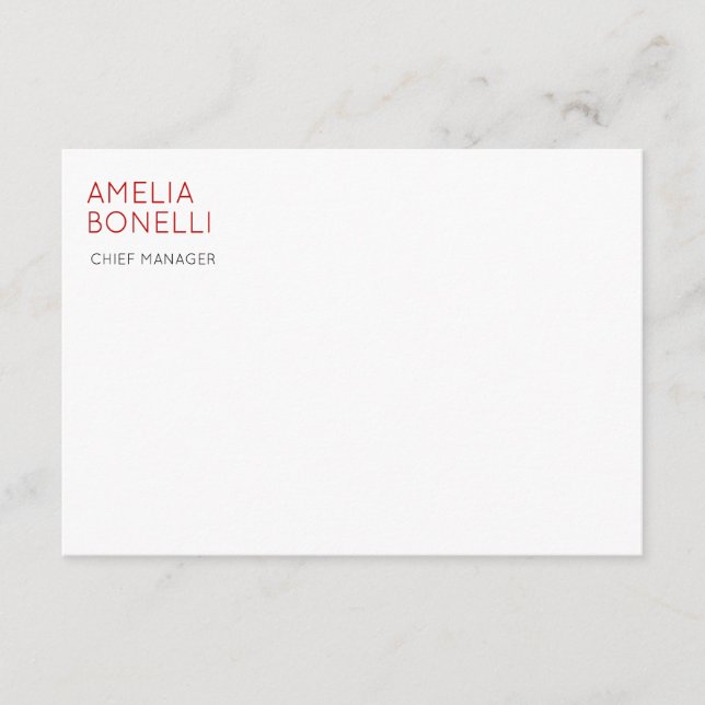 Tarjeta De Recepción Name Modern Minimalist Professional Plain Casual (Anverso)