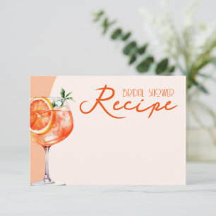Tarjeta De Recepción Naranja Aperol Spritz Bridal Shower Receta