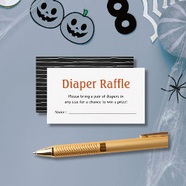 Tarjeta De Recepción Naranja Black Halloween Baby Shower Diaper Raffle