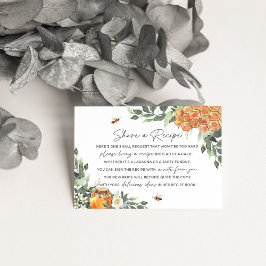 Tarjeta De Recepción Naranja Blossom Bee Bridal Shower Solicite receta