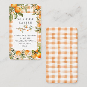 Tarjeta De Recepción Naranja Blossom Bliss Diaper Raffle Ticket
