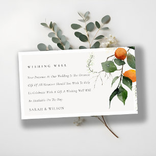 Tarjeta De Recepción Naranja Blossom Boda Botánico Desear Bien