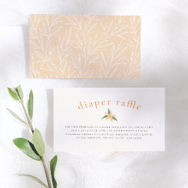 Tarjeta De Recepción Naranja Blossom Spring Baby Shower Diaper Raffle