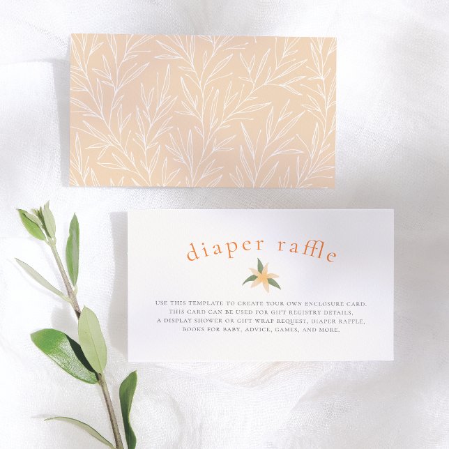 Tarjeta De Recepción Naranja Blossom Spring Baby Shower Diaper Raffle (Subido por el creador)