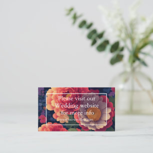 Tarjeta De Recepción naranja bonito flores negras rosadas vintage