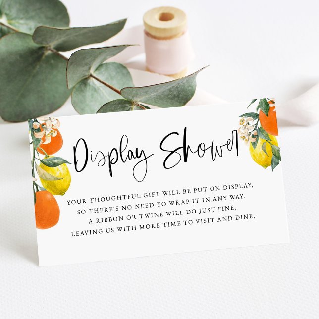 Tarjeta De Recepción Naranja botánico y ducha de visualización de garla (Subido por el creador)