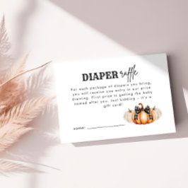 Tarjeta De Recepción Naranja Calabaza moderna Baby Shower Diaper Raffle