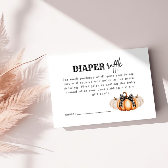 Tarjeta De Recepción Naranja Calabaza moderna Baby Shower Diaper Raffle (Subido por el creador)