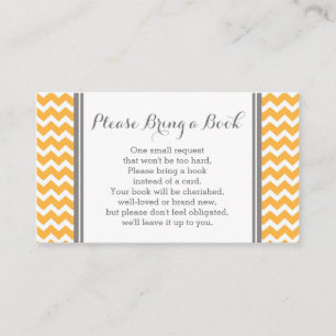 Tarjeta De Recepción Naranja Chevron Baby Shower Solicitud de libro