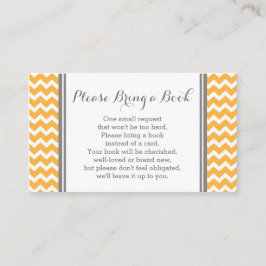 Tarjeta De Recepción Naranja Chevron Baby Shower Solicitud de libro