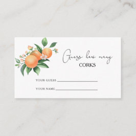 Tarjeta De Recepción Naranja cítrica - adivina cuántos corchos juego de
