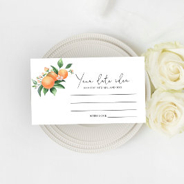 Tarjeta De Recepción Naranja Cítrica - Ideas para una noche de cita \ T