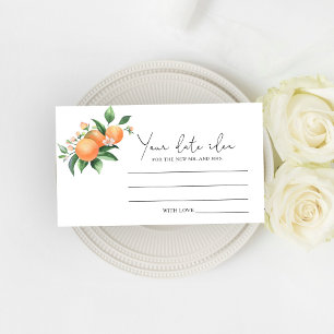 Tarjeta De Recepción Naranja Cítrica - Ideas para una noche de cita \ T