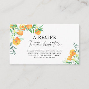 Tarjeta De Recepción Naranja Cítrico - Receta para la futura novia