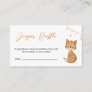 Tarjeta De Recepción Naranja Cute Fox Baby Shower Diaper Raffle