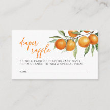 Naranja Cutie Baby Shower Diaper Raffle