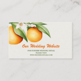 Tarjeta De Recepción Naranja de acuarela Página web del Boda botánico d