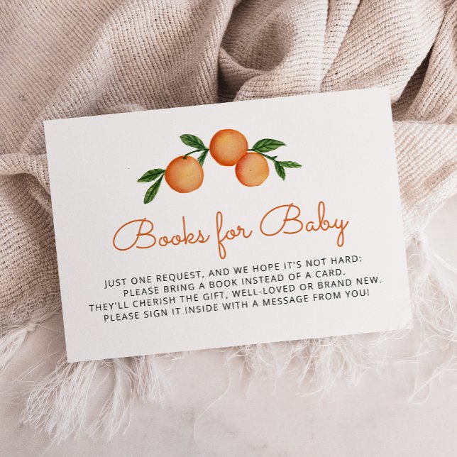 Tarjeta De Recepción Naranja de Baby Shower Citrus de solicitud de libr (Subido por el creador)