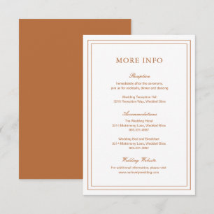 Tarjeta De Recepción Naranja de calabaza clásico Boda elegante