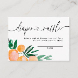Tarjeta De Recepción Naranja de Citrus moderno Diaper Raffle Baby Showe