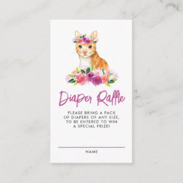 Tarjeta De Recepción Naranja de color de agua Cat Purple Diaper Raffle 
