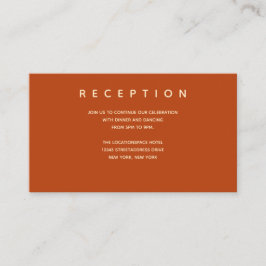 Tarjeta De Recepción Naranja de micro Boda quemado Información de recep