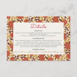 Tarjeta De Recepción Naranja Dusty Brunt Peony Flores Caen Boda