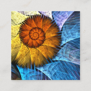 Tarjeta De Recepción Naranja floral Azul amarillo abstracto arte